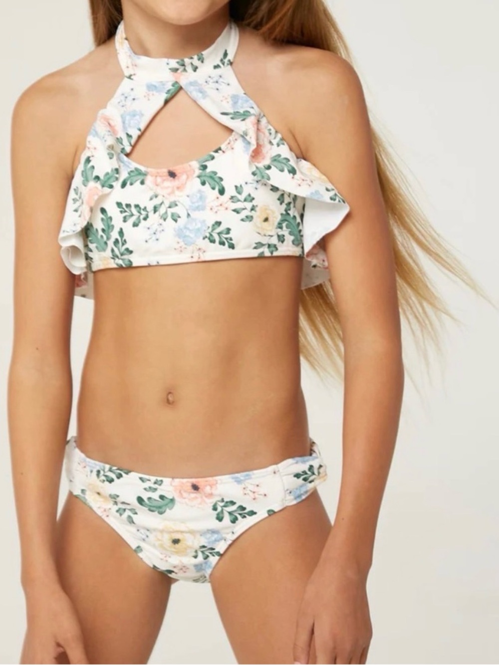 O’Neill Floral High Neck Ruffle Bikini Set